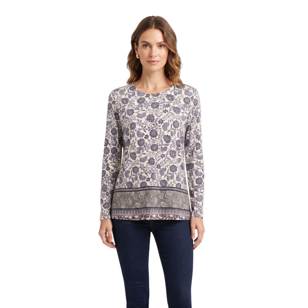 J.Jill Supima Crew Neck Floral Tunic SM